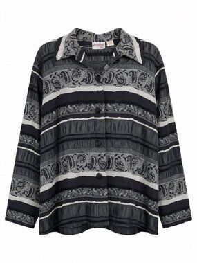 Joanna Plus Button Down Shirt Women 2X Black